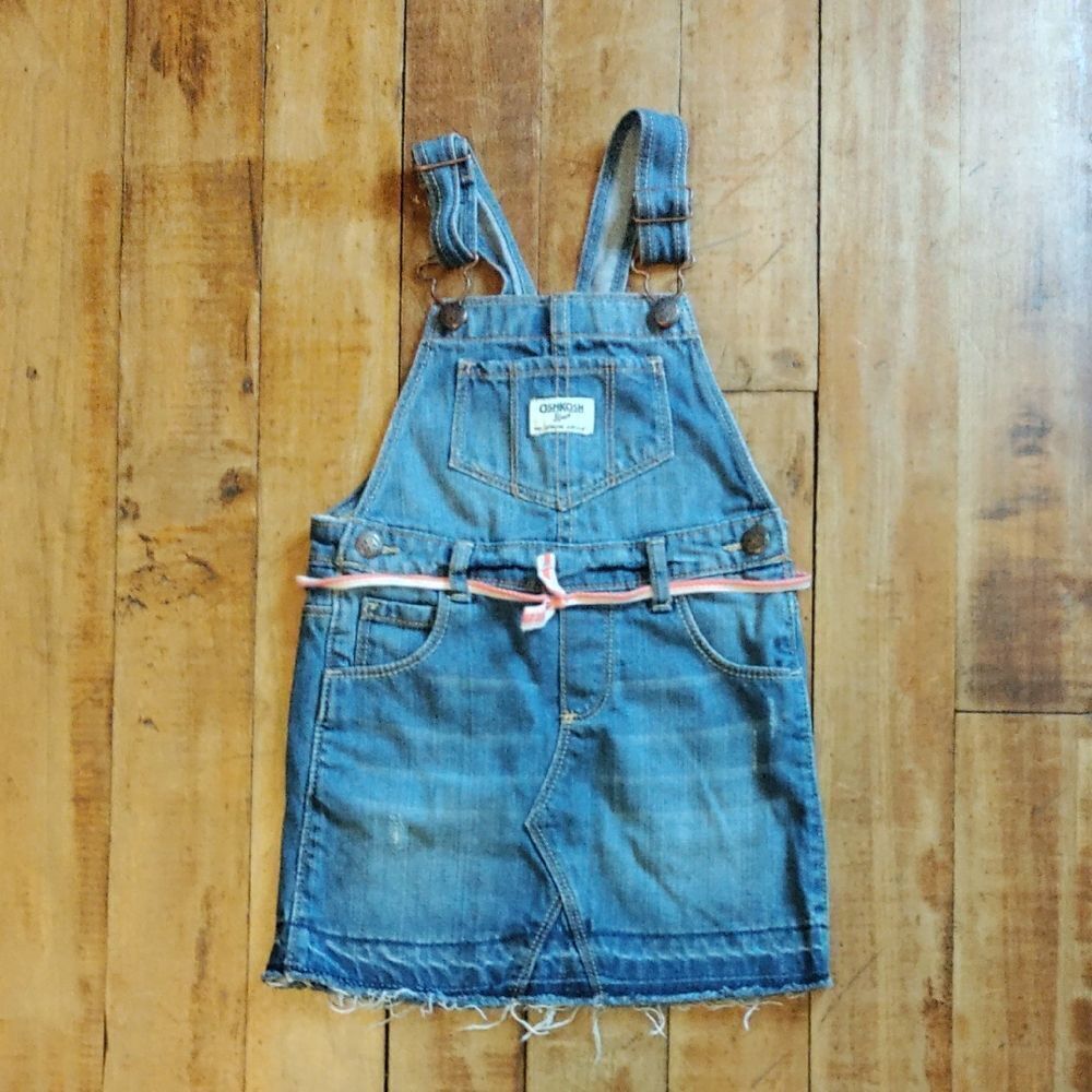 OshKosh Overall Skirt 4T Denim Skirt Cotton Fall School Jean Skirt